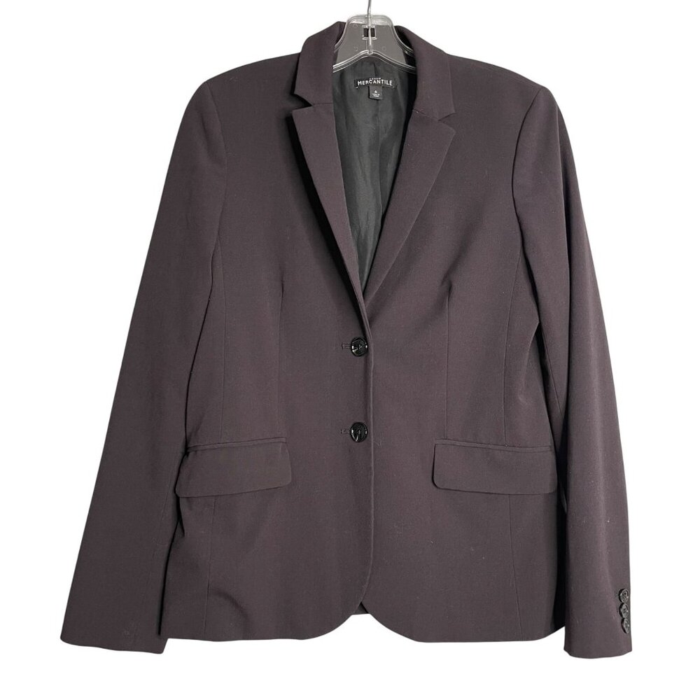 J. Crew Factory Classic Work Blazer Black Womens‎ 6 Careerwear 2 Button Front